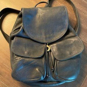 So roomy... Genuine Hand Crafted Black Leather Backpack